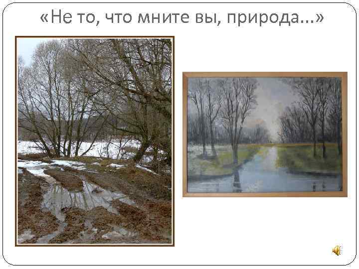  «He то, что мните вы, природа. . . » 