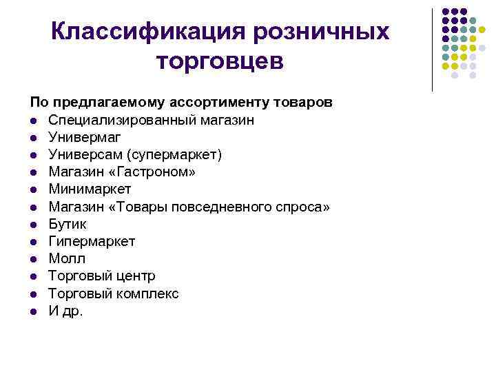 Предложенный ассортимент. Вопросы по торговле КБ.