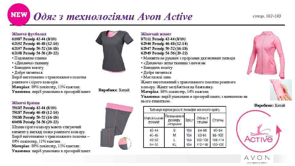 Одяг з технологіями Avon Active Жіноча футболка Жіночий жакет 61087 Розмір 42 -44 (8/10)