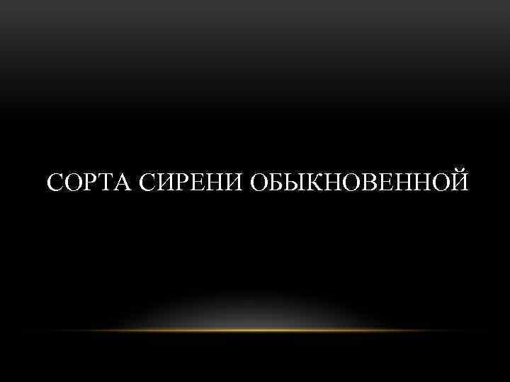  СОРТА СИРЕНИ ОБЫКНОВЕННОЙ 