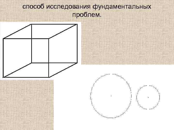 способ исследования фундаментальных проблем. 