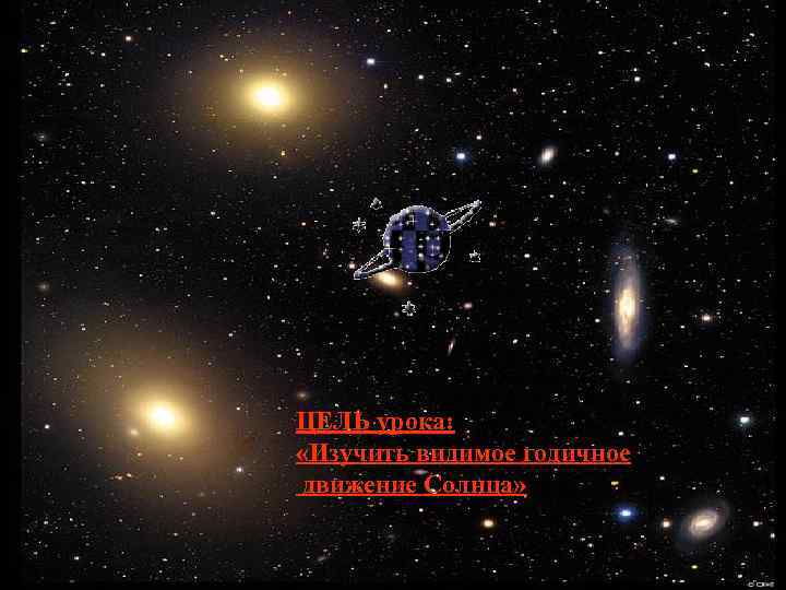 ЦЕЛЬ урока: «Изучить видимое годичное движение Солнца» 