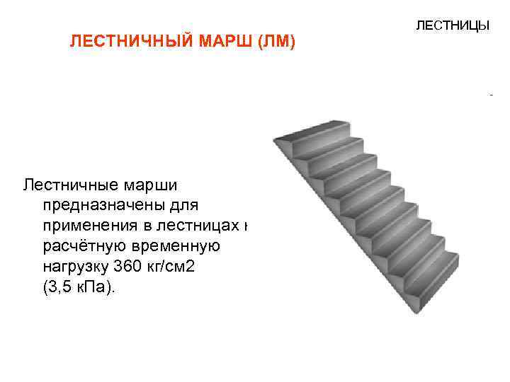 Ступеньки марша. Лестницы маршевые, ширина 6 мм. Лестничный марш. Конструктивные элементы лестницы марш. Временная нагрузка на лестничный марш.