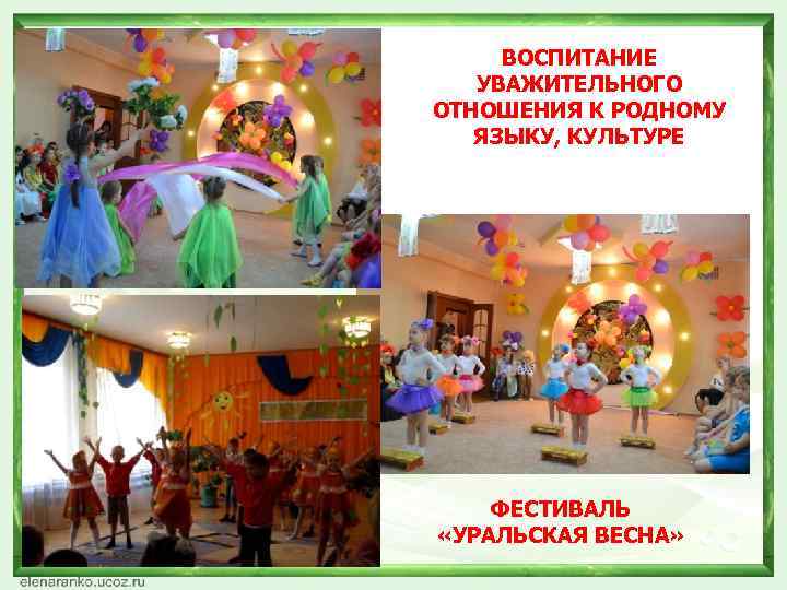 ВОСПИТАНИЕ УВАЖИТЕЛЬНОГО ОТНОШЕНИЯ К РОДНОМУ ЯЗЫКУ, КУЛЬТУРЕ ФЕСТИВАЛЬ «УРАЛЬСКАЯ ВЕСНА» 