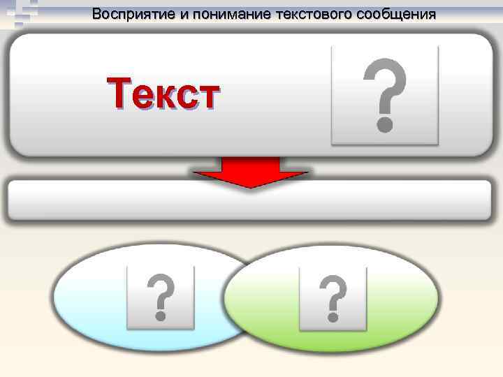 Восприятие и понимание текстового сообщения Текст 