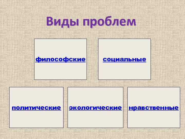 Виды проблем философские политические социальные экологические нравственные 