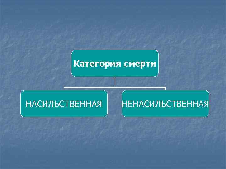 Категория смерти НАСИЛЬСТВЕННАЯ НЕНАСИЛЬСТВЕННАЯ 