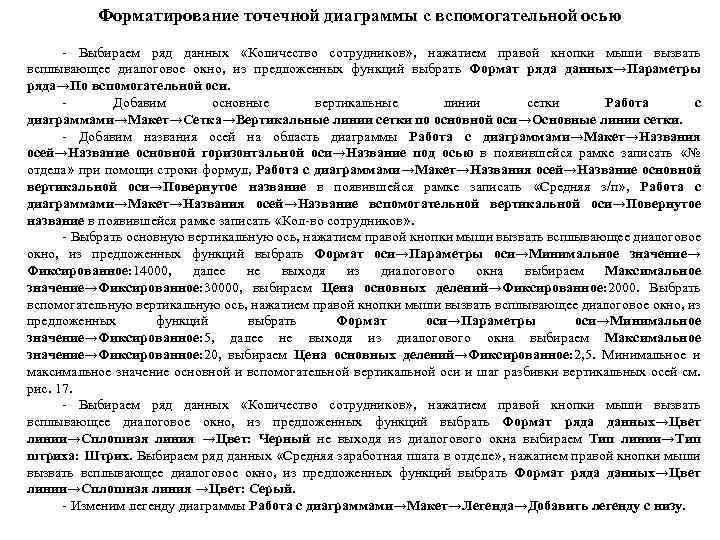 Форматирование точечной диаграммы с вспомогательной осью - Выбираем ряд данных «Количество сотрудников» , нажатием
