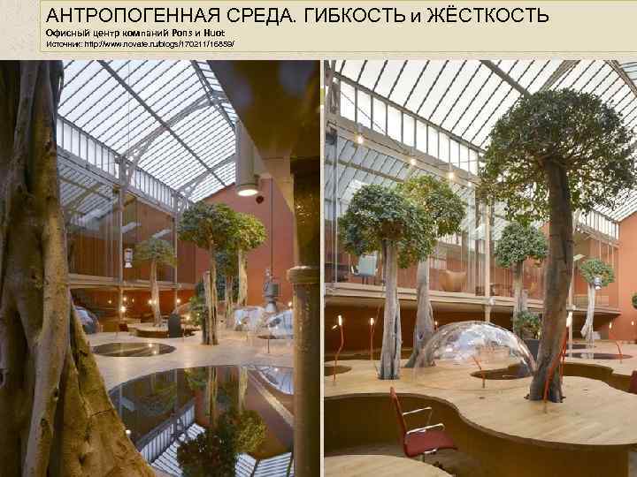 АНТРОПОГЕННАЯ СРЕДА. ГИБКОСТЬ и ЖЁСТКОСТЬ Офисный центр компаний Pons и Huot Источник: http: //www.