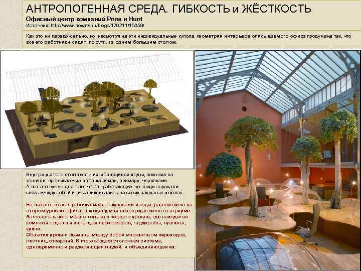 АНТРОПОГЕННАЯ СРЕДА. ГИБКОСТЬ и ЖЁСТКОСТЬ Офисный центр компаний Pons и Huot Источник: http: //www.