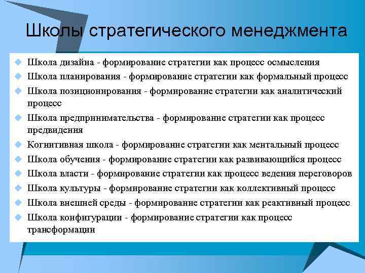 Формирование стратегии