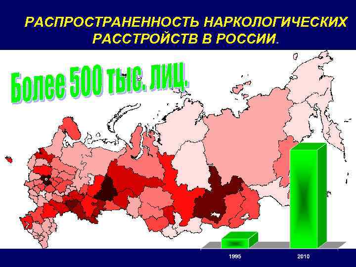 РАСПРОСТРАНЕННОСТЬ НАРКОЛОГИЧЕСКИХ РАССТРОЙСТВ В РОССИИ. 