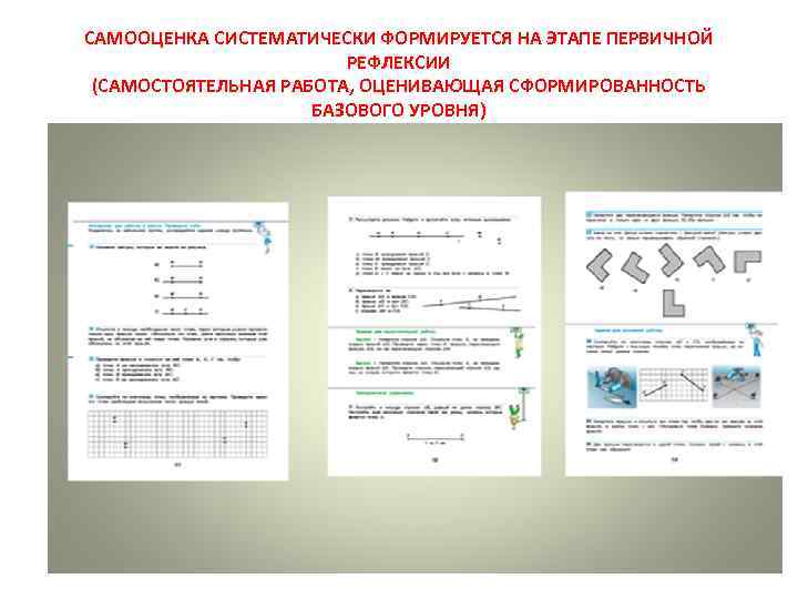САМООЦЕНКА СИСТЕМАТИЧЕСКИ ФОРМИРУЕТСЯ НА ЭТАПЕ ПЕРВИЧНОЙ РЕФЛЕКСИИ (САМОСТОЯТЕЛЬНАЯ РАБОТА, ОЦЕНИВАЮЩАЯ СФОРМИРОВАННОСТЬ БАЗОВОГО УРОВНЯ) 
