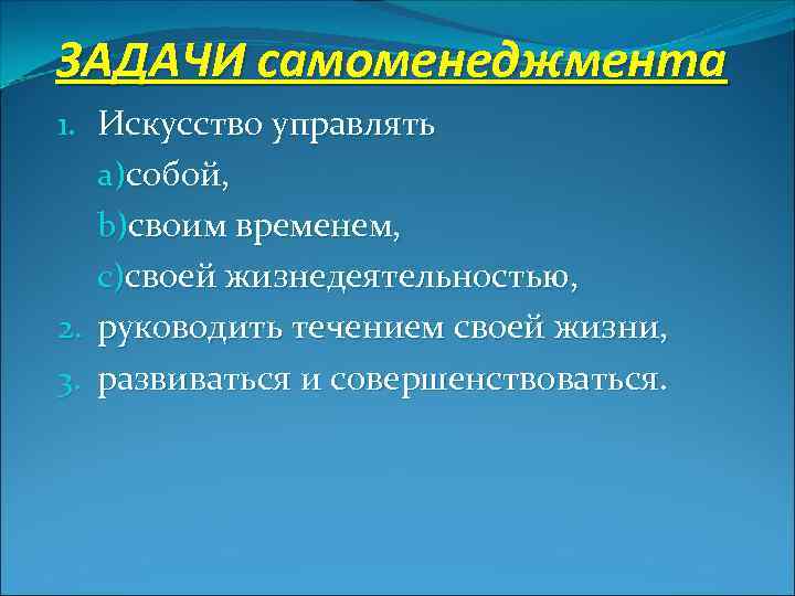 Самоменеджмент презентация по менеджменту