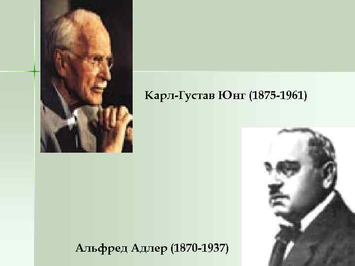 Карл-Густав Юнг (1875 -1961) Альфред Адлер (1870 -1937) 