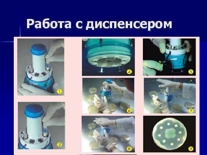 Работа с диспенсером 