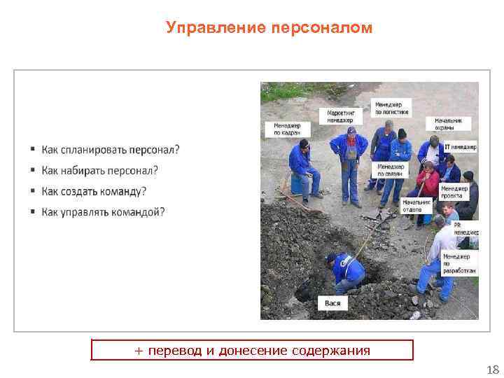 Управление персоналом + перевод и донесение содержания 18 