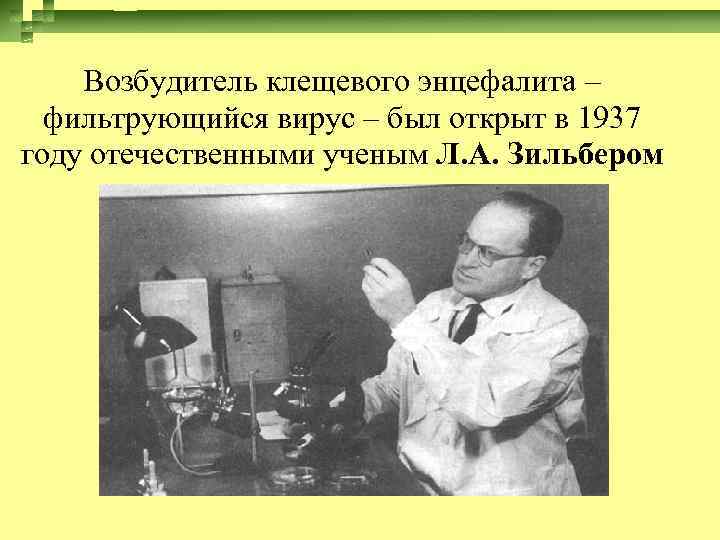 Возбудитель клещевого энцефалита – фильтрующийся вирус – был открыт в 1937 году отечественными ученым