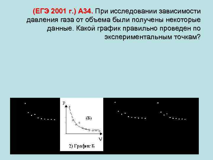  (ЕГЭ 2001 г. ) А 34. При исследовании зависимости давления газа от объема