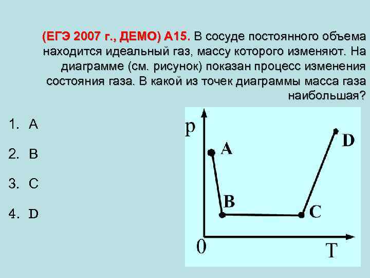 Объем постоянной массы идеального