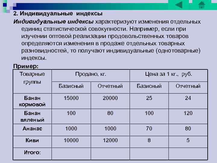 В нашем примере необходимо выполнить расчет объемных показателей: Продано, кг Цена за кг. , В нашем примере необходимо выполнить расчет объемных показателей: Продано, кг Цена за кг. ,