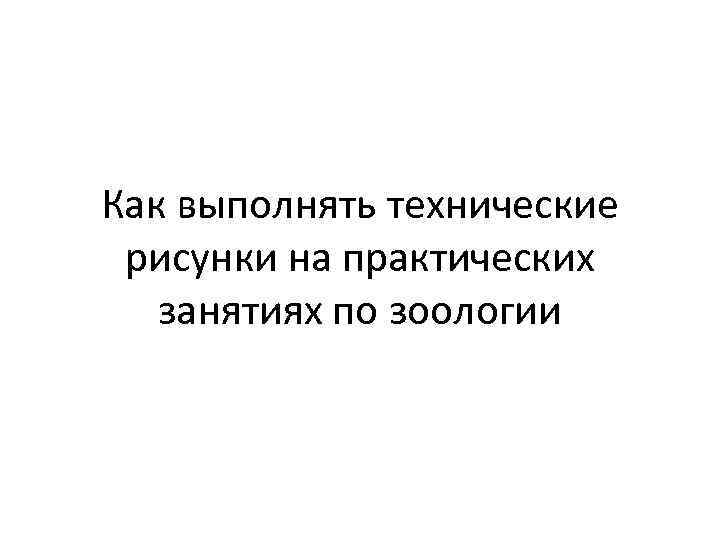 Как выполнять технические рисунки на практических занятиях по зоологии 