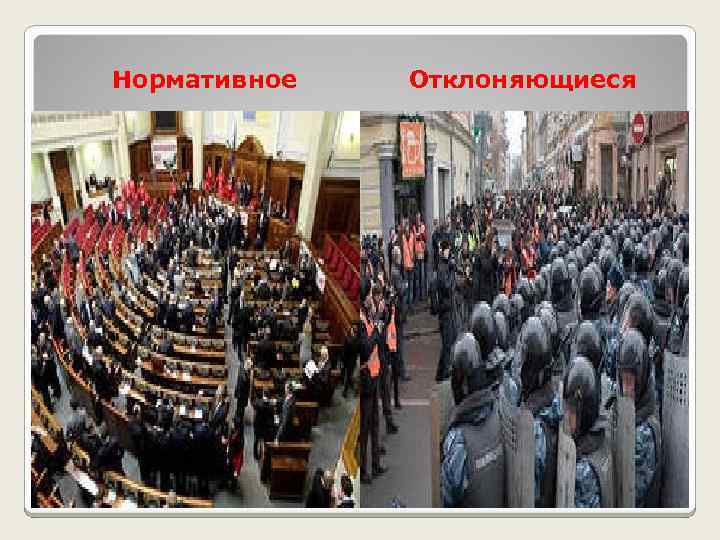 Нормативное Отклоняющиеся 