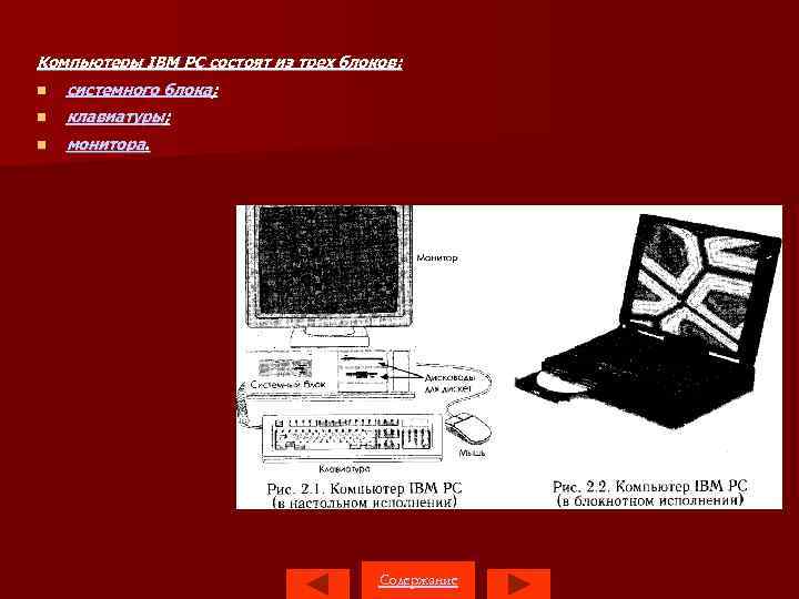 Компьютеры IBM PC состоят из трех блоков: системного блока; клавиатуры; монитора. Содержание 