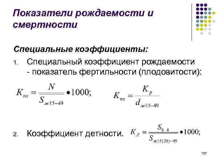 Коэффициент рождаемости показывает