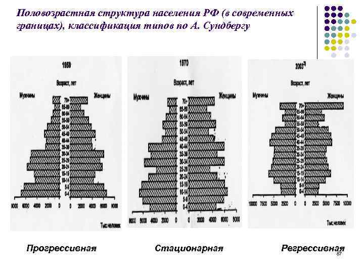 Типы возрастной структуры населения. Типы половозрастной структуры населения России.. Тип возрастной структуры населения России. Типы половозрастной структуры населения. Структура населения прогрессивная регрессивная стационарная.