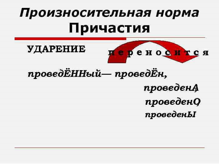 Ударения 7 класс. Ударение в причастиях. Орфоэпические нормы причастий и деепричастий. Нормы ударения в причастиях и наречиях. Нормы ударения в деепричастиях.