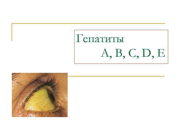 Гепатиты А, В, С, D, E 