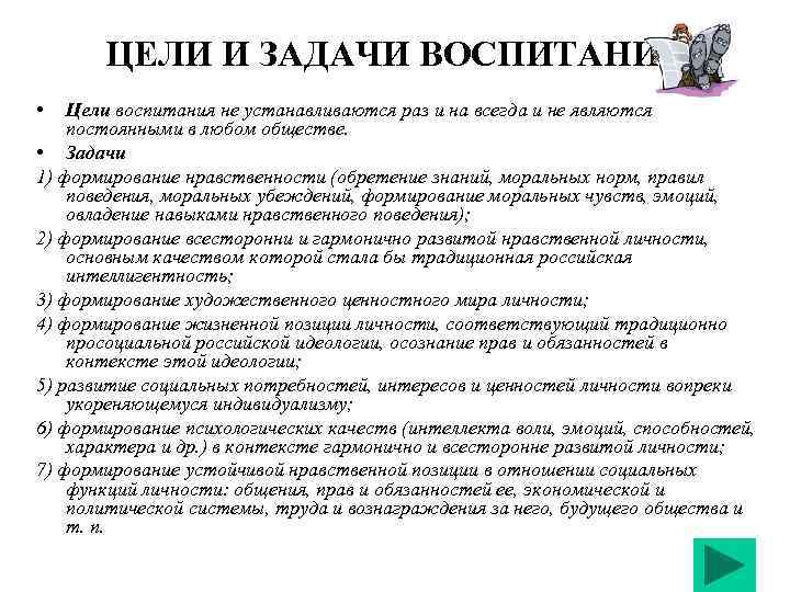 Воспитание как специально организованная деятельность по достижению целей образования презентация