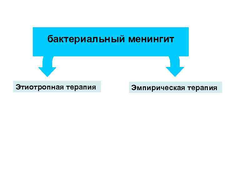 бактериальный менингит Этиотропная терапия Эмпирическая терапия 