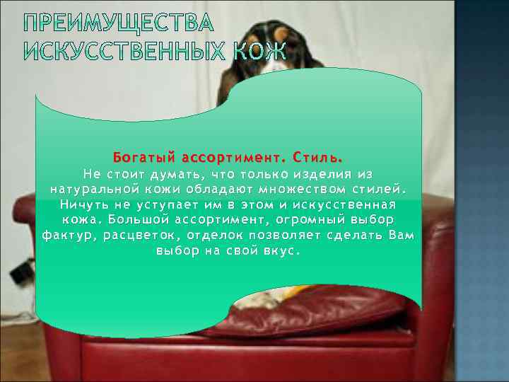 Богатый ассортимент. Стиль. Не стоит думать, что только изделия из натуральной кожи обладают множеством