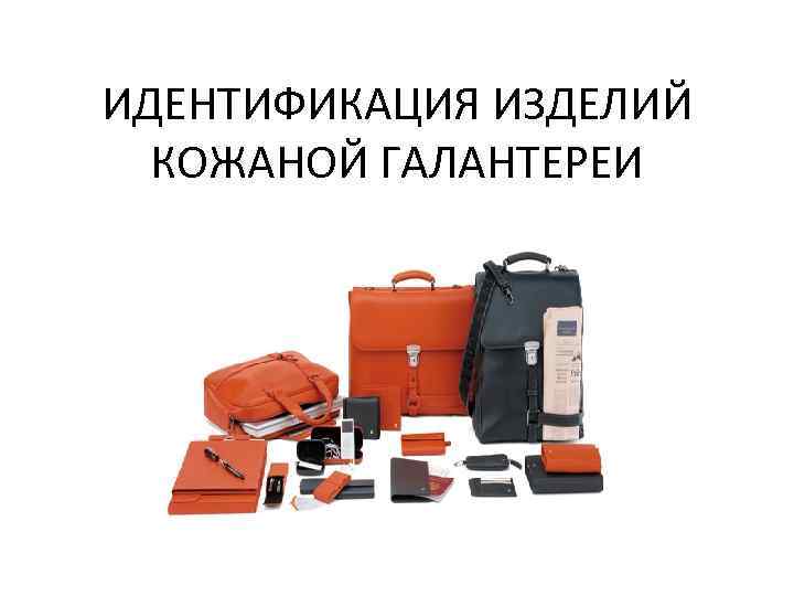 ИДЕНТИФИКАЦИЯ ИЗДЕЛИЙ КОЖАНОЙ ГАЛАНТЕРЕИ 