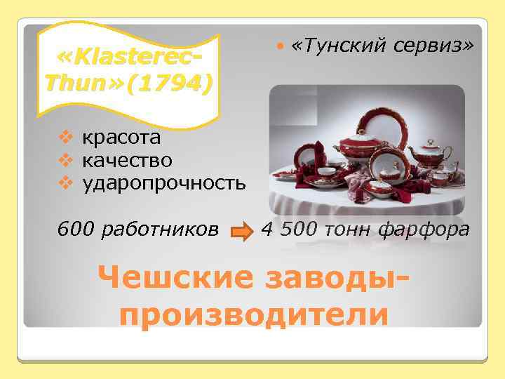  «Klasterec. Thun» (1794) «Тунский сервиз» v красота v качество v ударопрочность 600 работников