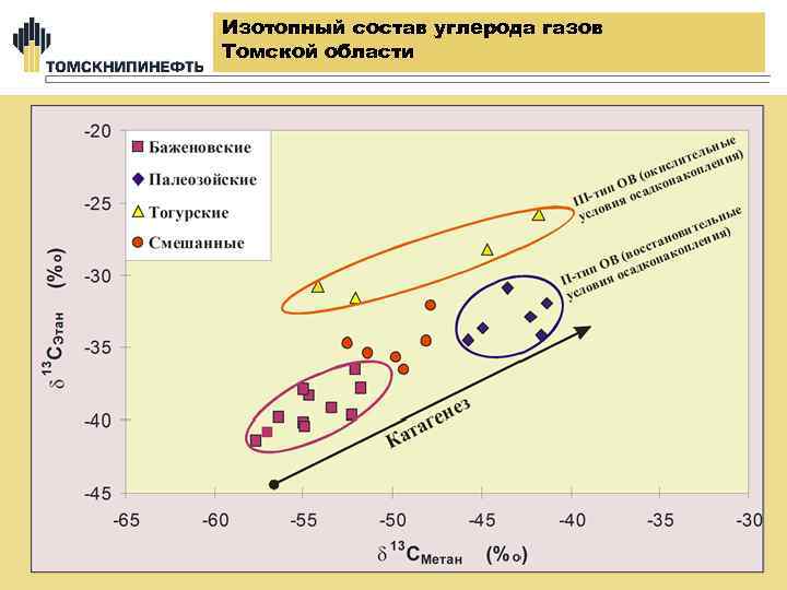 Изотопный состав углерода газов Томской области 