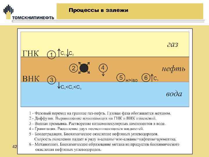 Процессы в залежи 42 