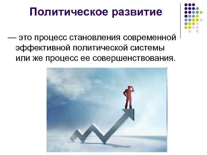  Политическое развитие — это процесс становления современной эффективной политической системы или же процесс