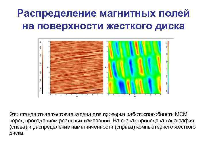 Распределение магнитных полей на поверхности жесткого диска Это стандартная тестовая задача для проверки работоспособности