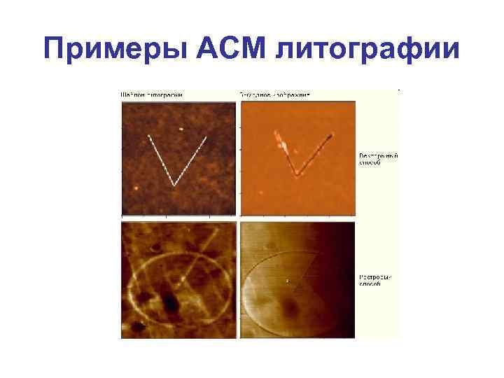 Примеры АСМ литографии 