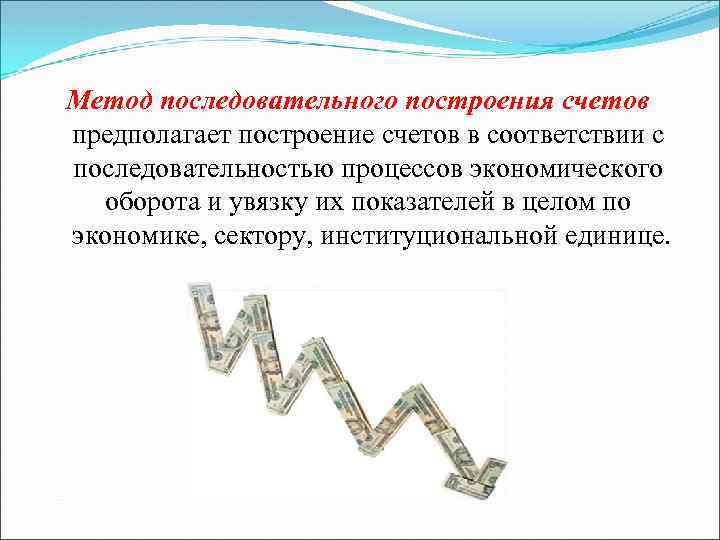 Метод последовательного построения счетов предполагает построение счетов в соответствии с последовательностью процессов экономического оборота