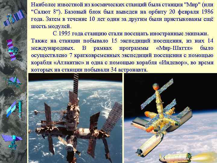 Наиболее известной из космических станций была станция 