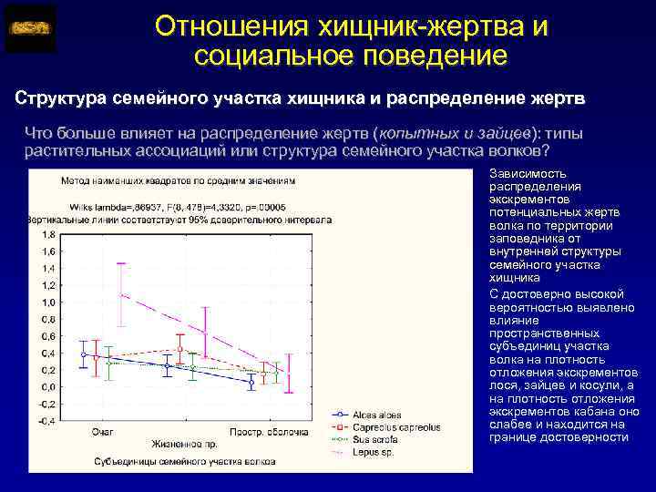 Отношения хищник-жертва и социальное поведение Структура семейного участка хищника и распределение жертв Что больше