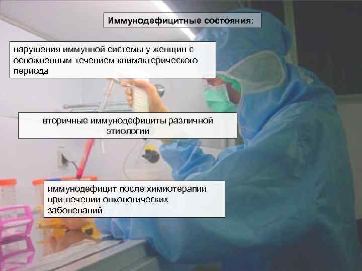  Иммунодефицитные состояния: нарушения иммунной системы у женщин с осложненным течением климактерического периода вторичные