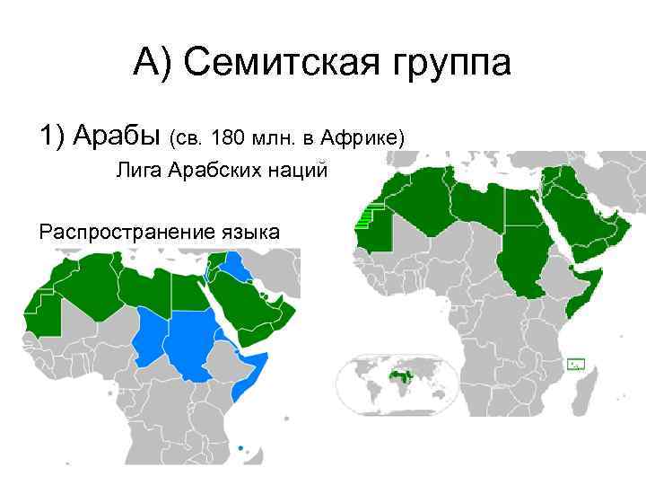 Семитские языки карта