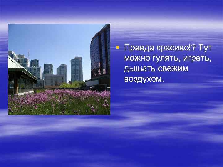 § Правда красиво!? Тут можно гулять, играть, дышать свежим воздухом. 