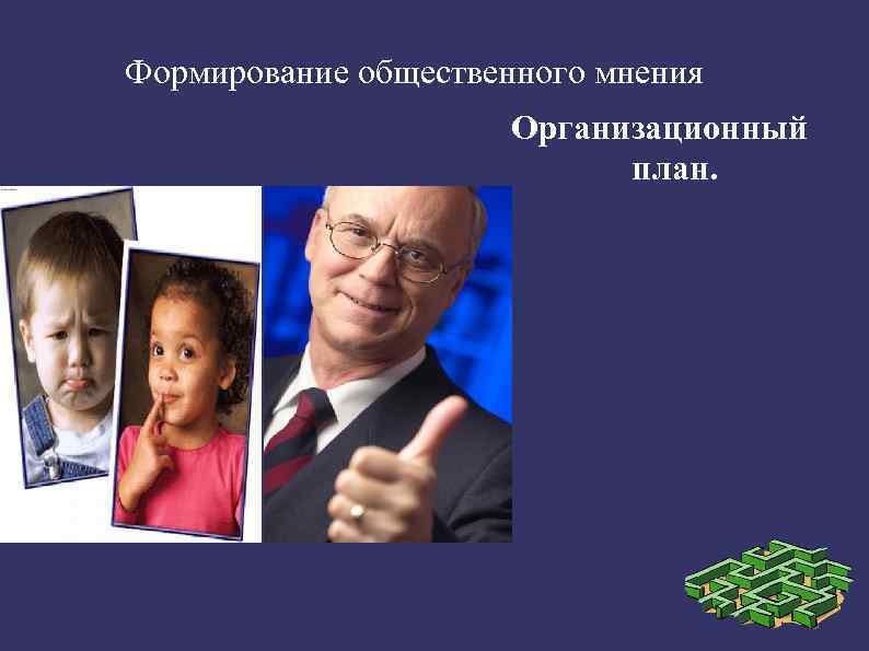  Формирование общественного мнения Организационный план. 