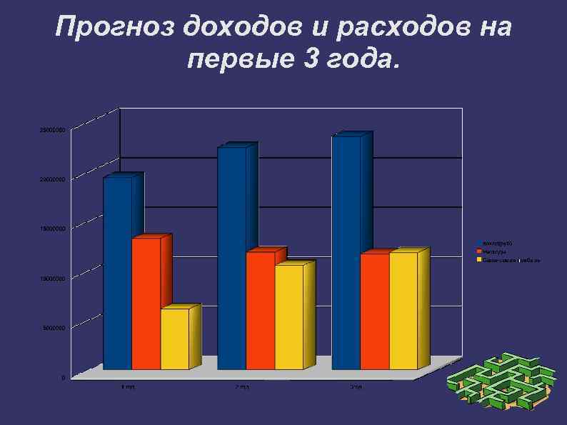 Прогноз доходов и расходов на первые 3 года. 